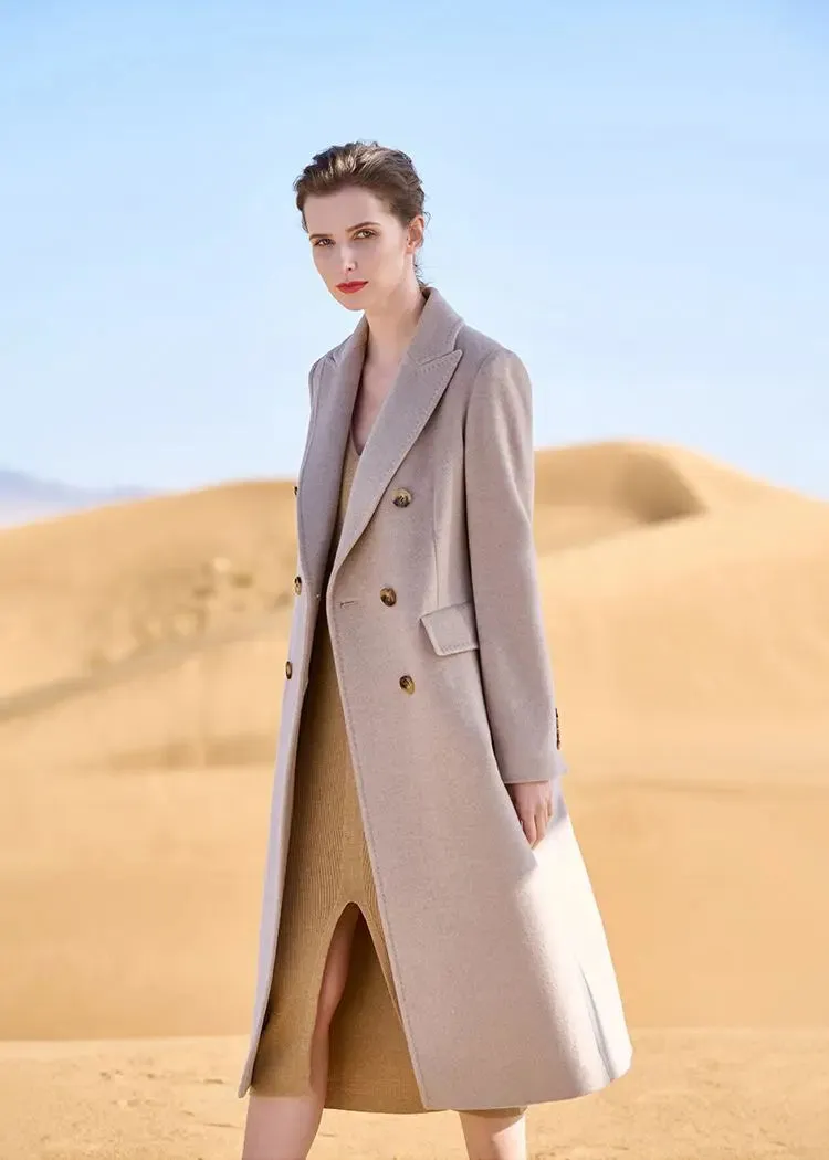 Double Breasted Long Wool Coat