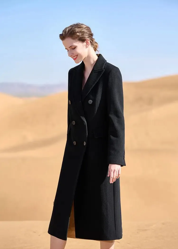 Double Breasted Long Wool Coat