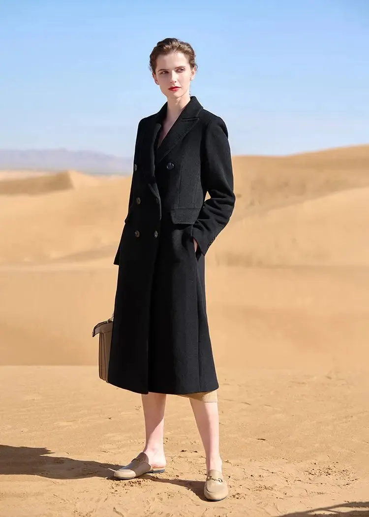 Double Breasted Long Wool Coat