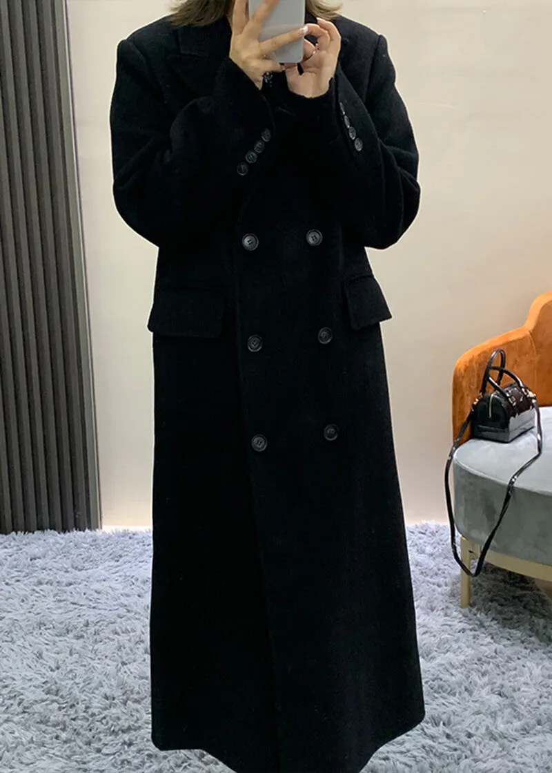 Double Breasted Wool Longline Coat