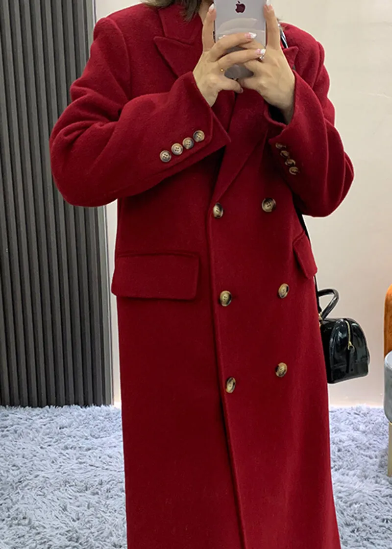 Double Breasted Wool Longline Coat