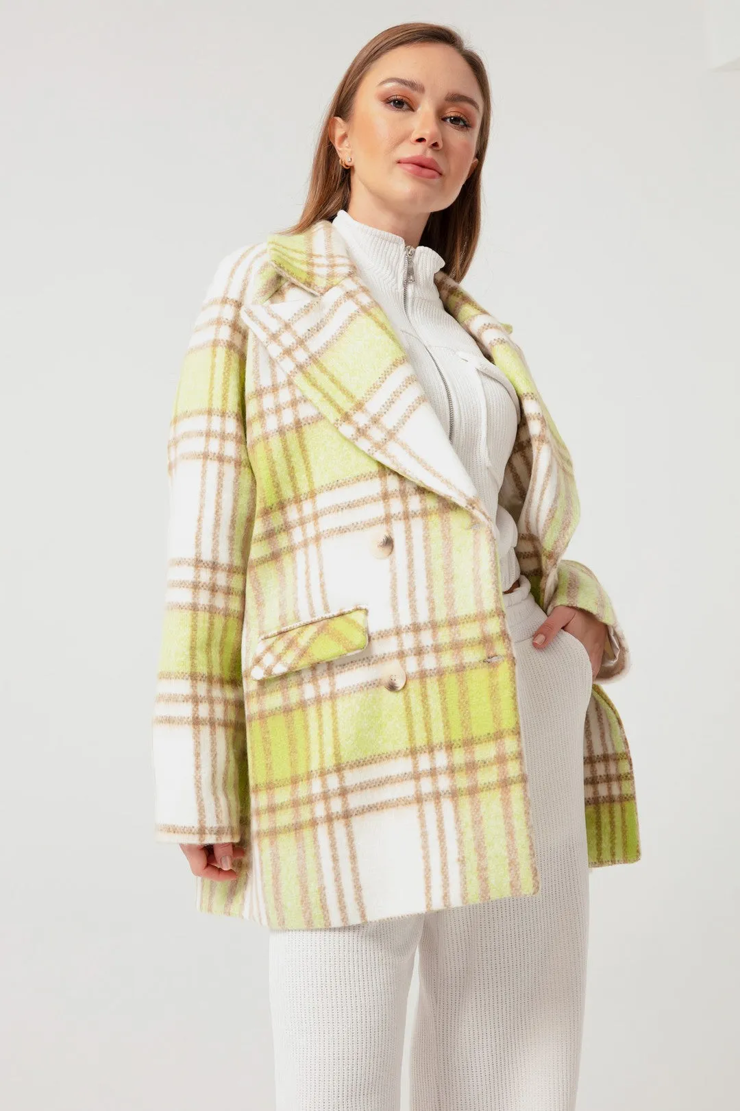 Female Plaid Coat