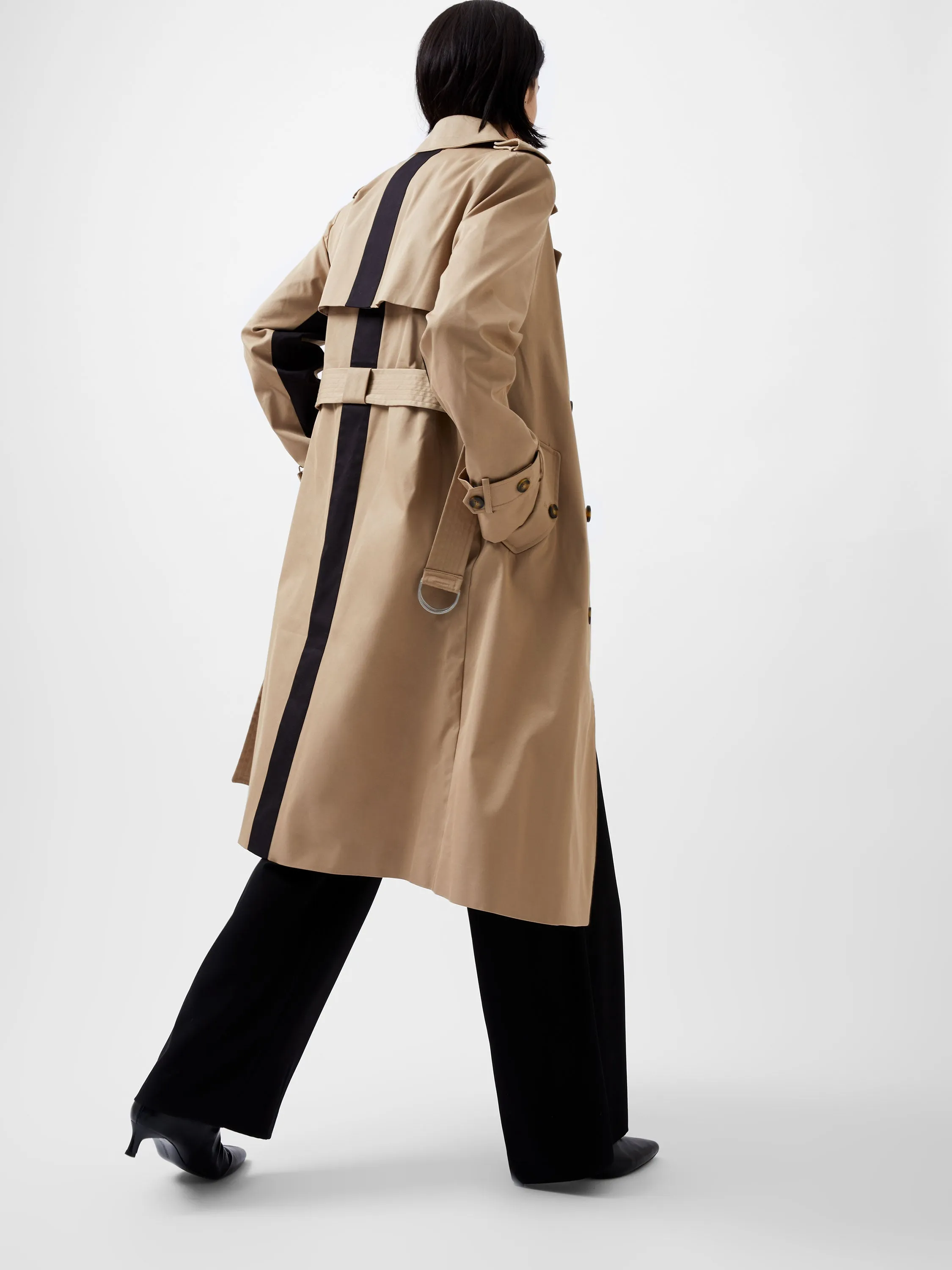 French Connection Coco Twill Trench Coat-Autumn Caramel-70XAO