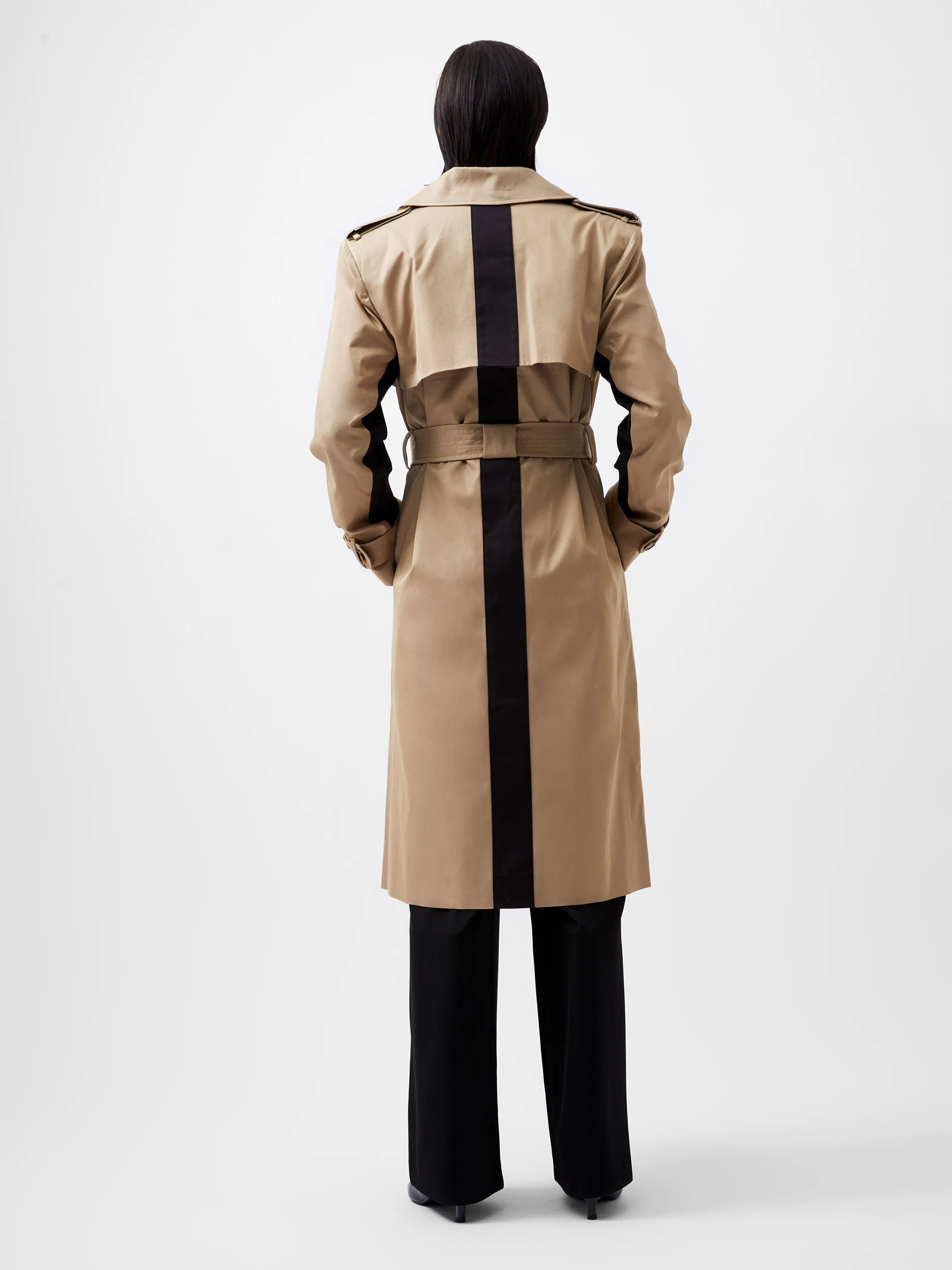 French Connection Coco Twill Trench Coat-Autumn Caramel-70XAO