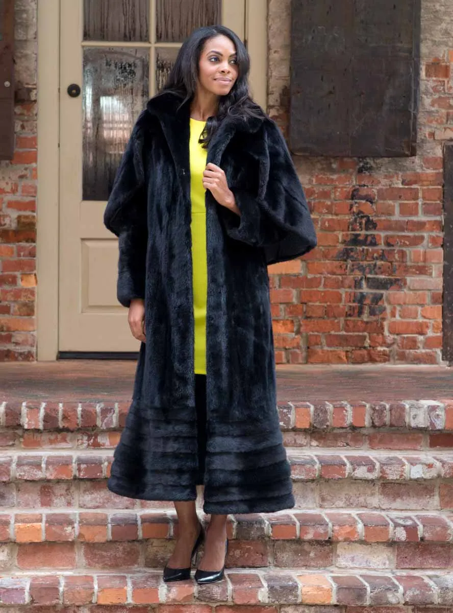 Full Length Mink Fur Swing Coat with Optional Cape