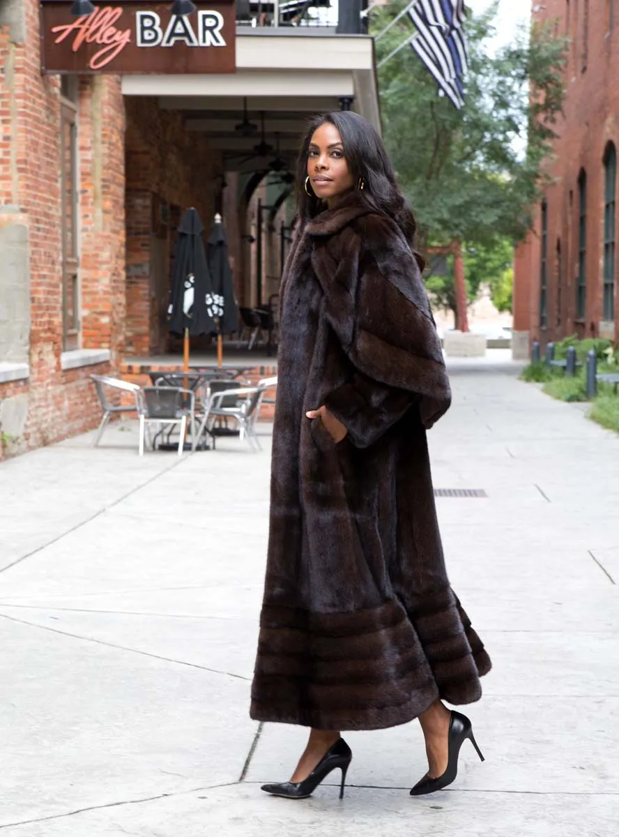 Full Length Mink Fur Swing Coat with Optional Cape