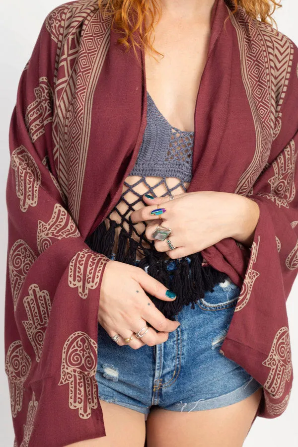 Hamsa Flowing Cocoon Wrap