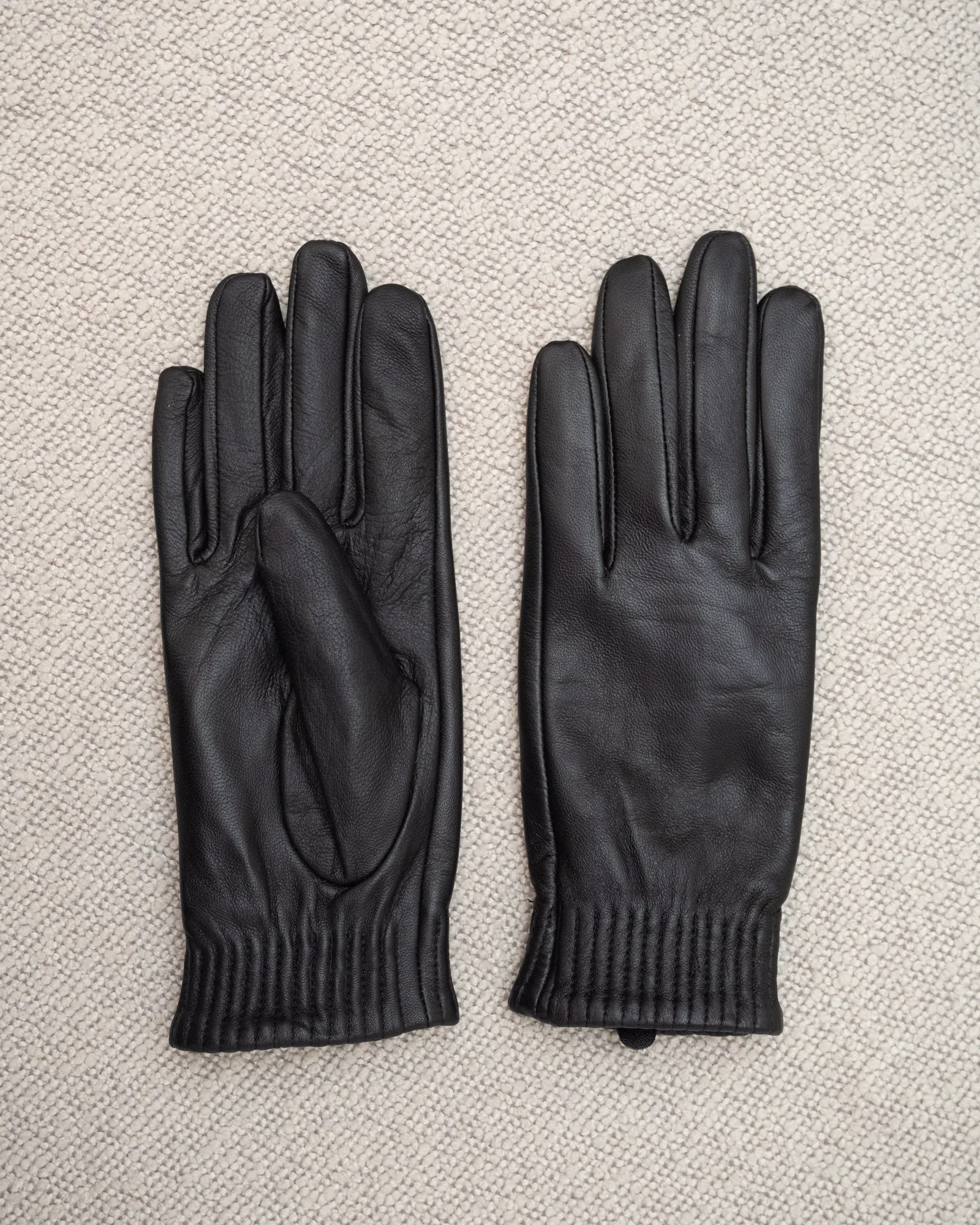 Inez Leather Gloves Black