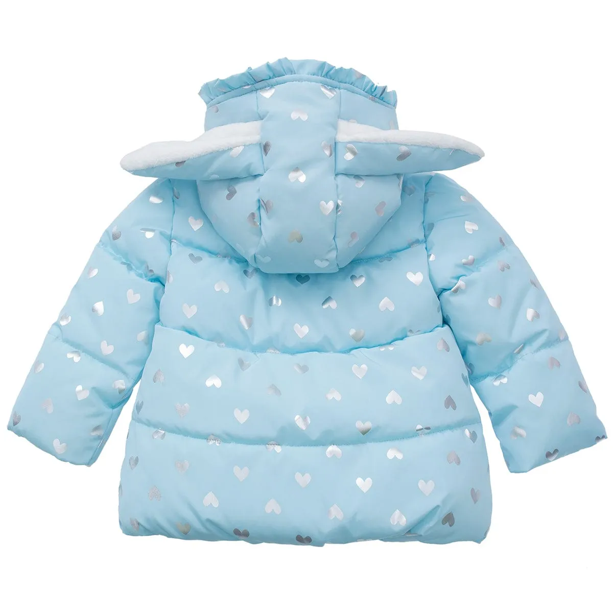 Infant Girls' Soft Fur Hooded Puffer Jacket