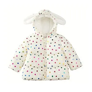 Infant Girls' Soft Fur Hooded Puffer Jacket