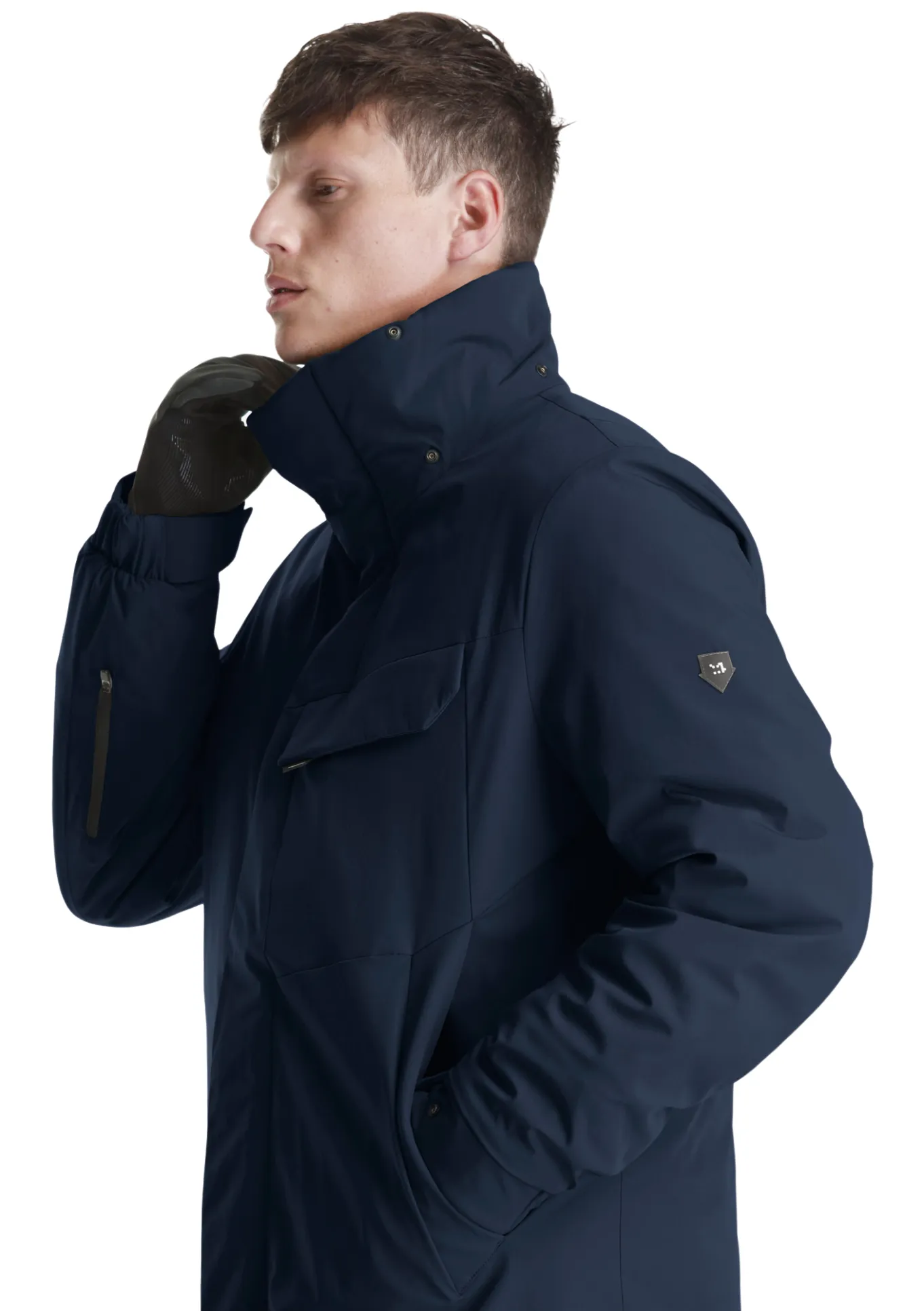 Krakatau Waterproof Tech Touch Stretch Parka Coat (Navy)