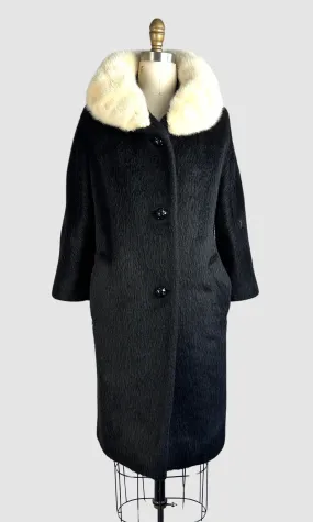 LILLI ANN 50s Mohair Coat with Mink Fur Collar  Small Medium