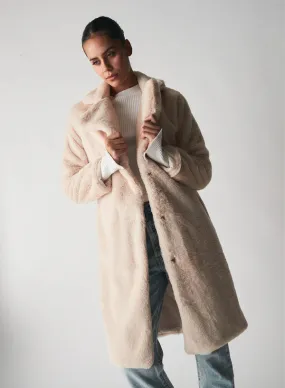 Malena Faux Fur Coat Cream