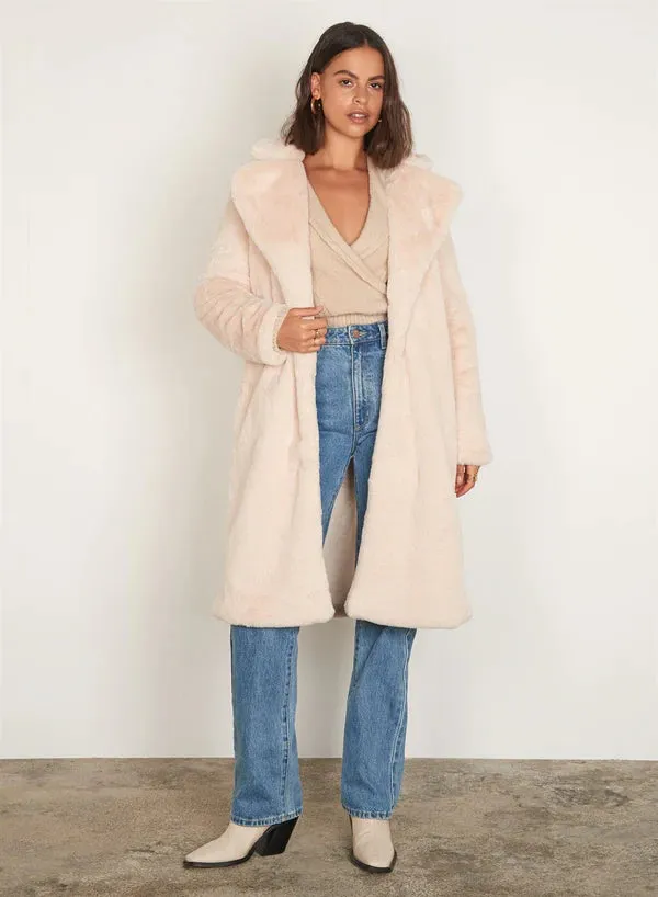 Malena Faux Fur Coat Cream