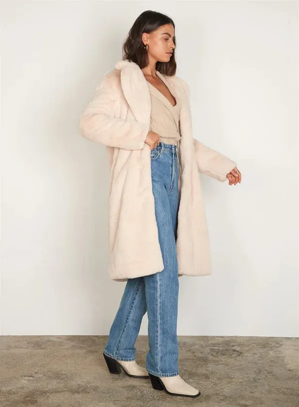 Malena Faux Fur Coat Cream