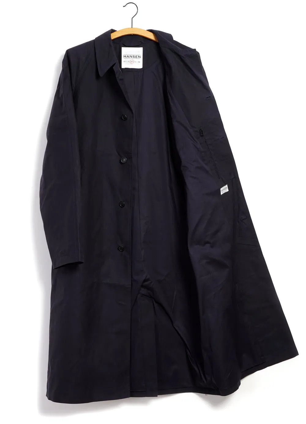 MORTEN | Long Windbreaker Coat | Deep Sea