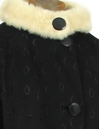 Paris Patterned Wool w/Mink Collar