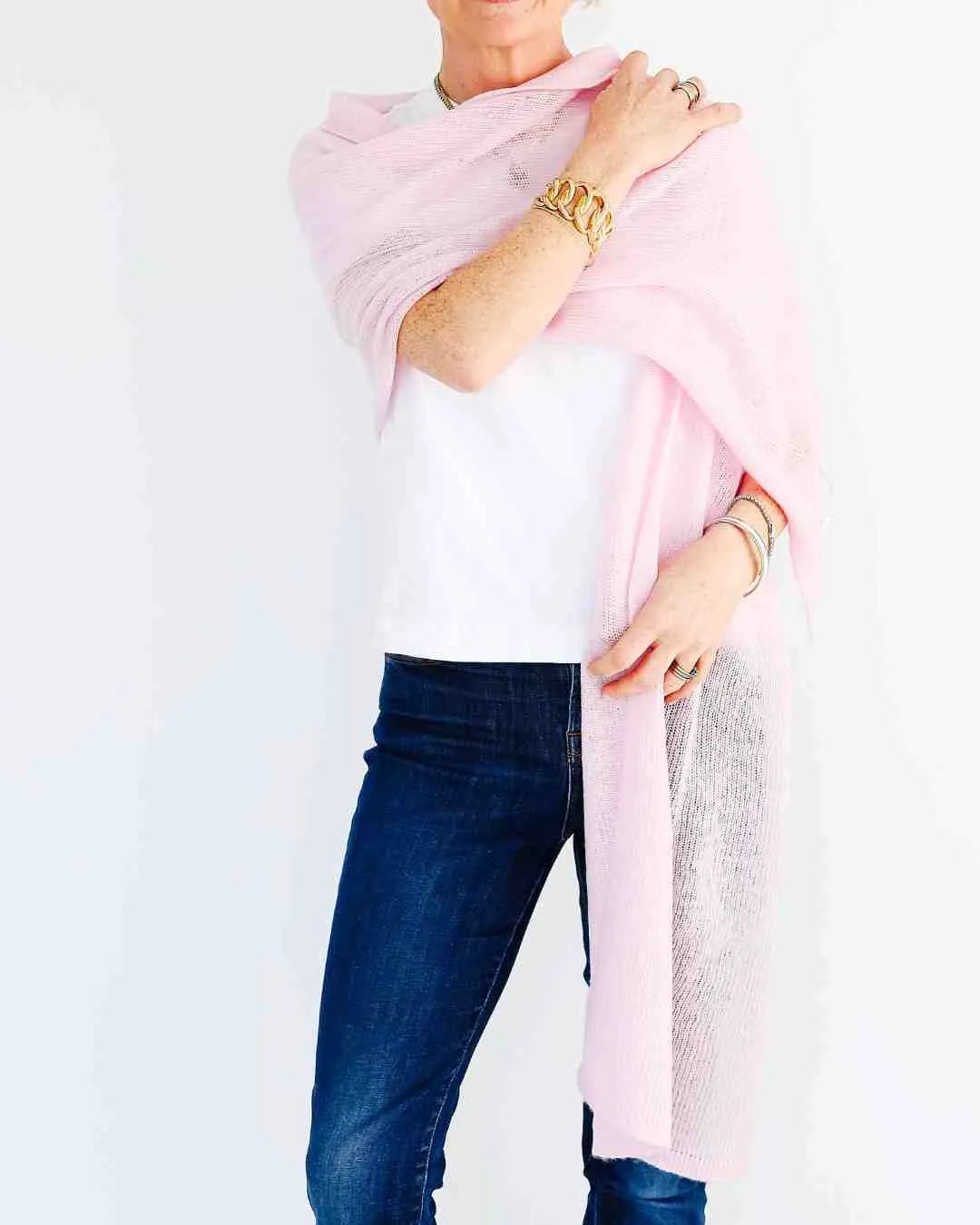 Pink Cashmere Featherlight Scarf