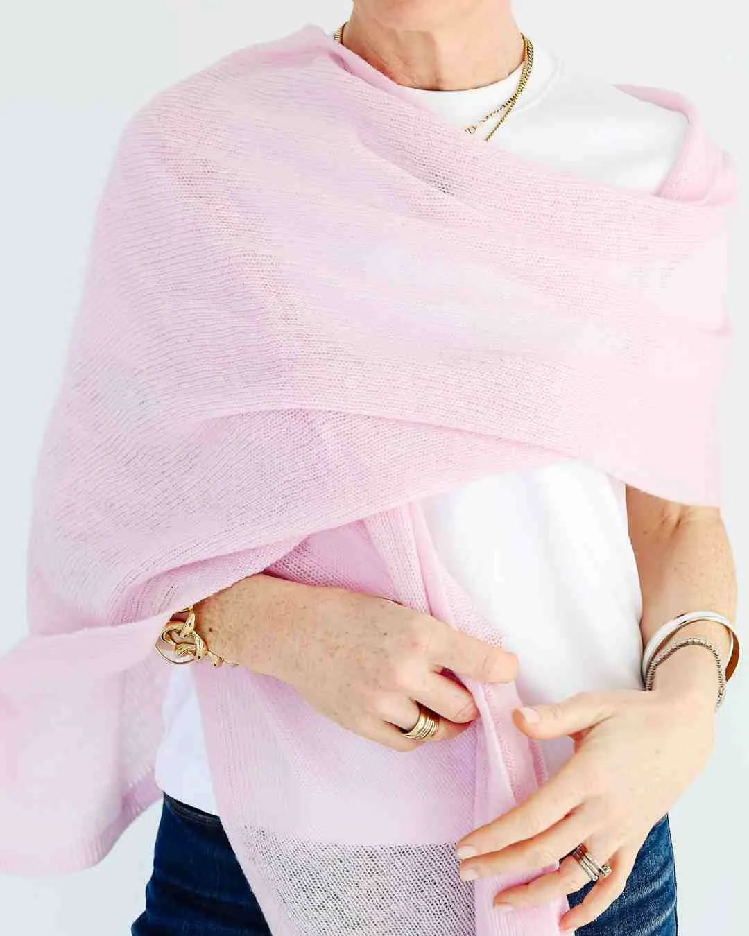 Pink Cashmere Featherlight Scarf