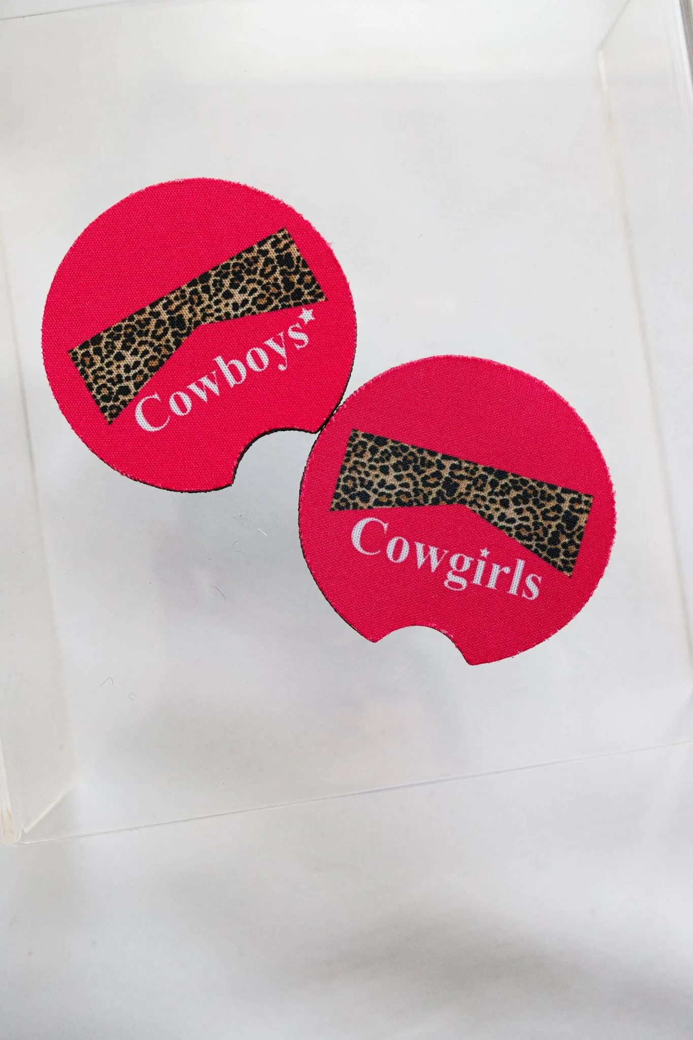 Pink Cowboys   Cowgirls Car Coasters 2-Pack