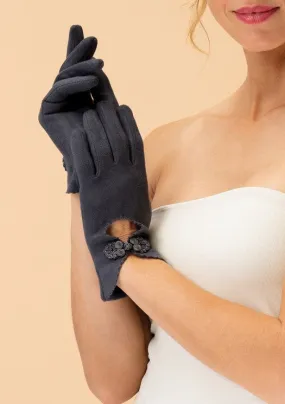 Powder - Suki Faux Suede Gloves - Slate