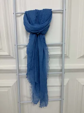 Raw Edge Scarf - Cornflower