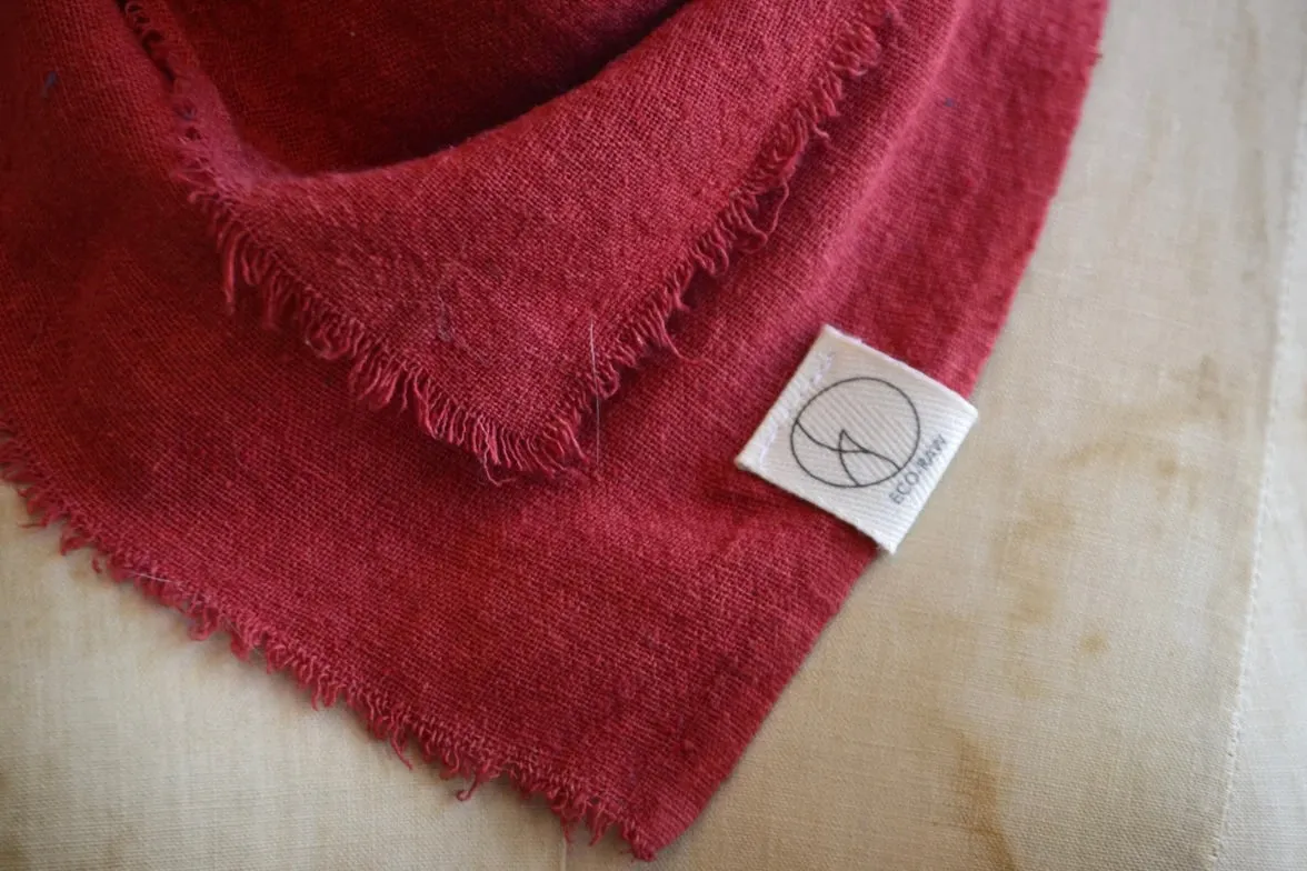 Raw Silk Bandana in Poppy Red