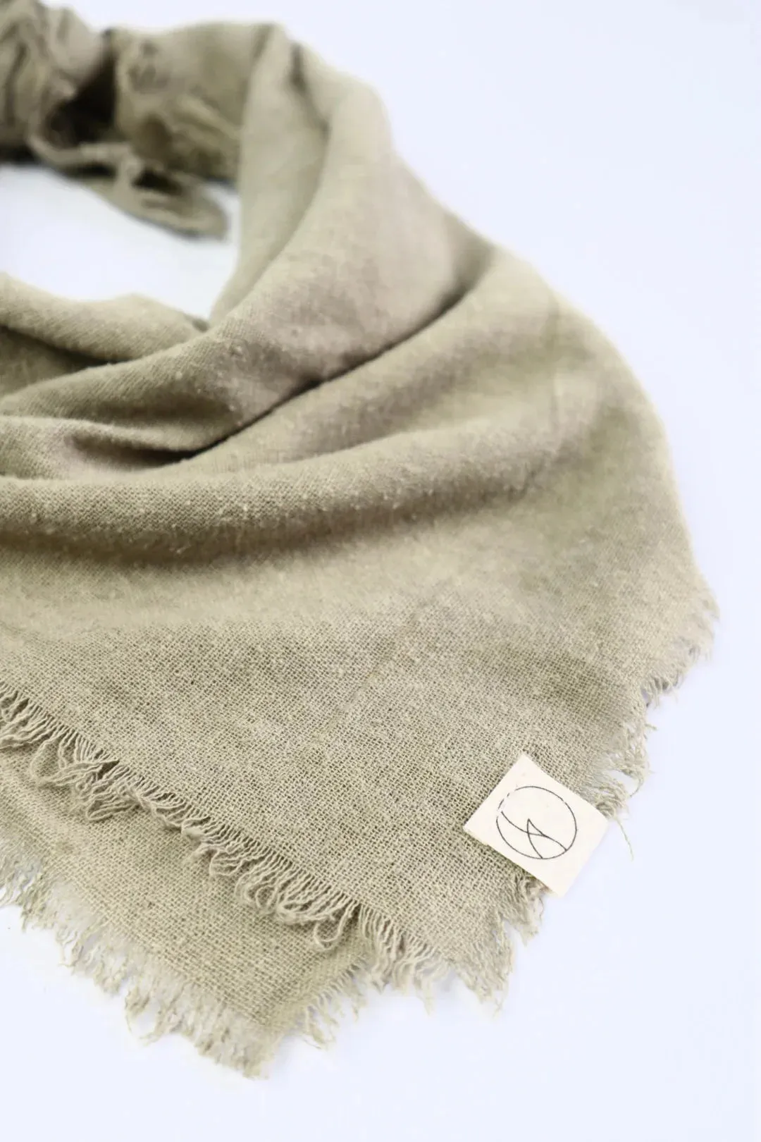 Raw Silk Bandana in Sage Grey