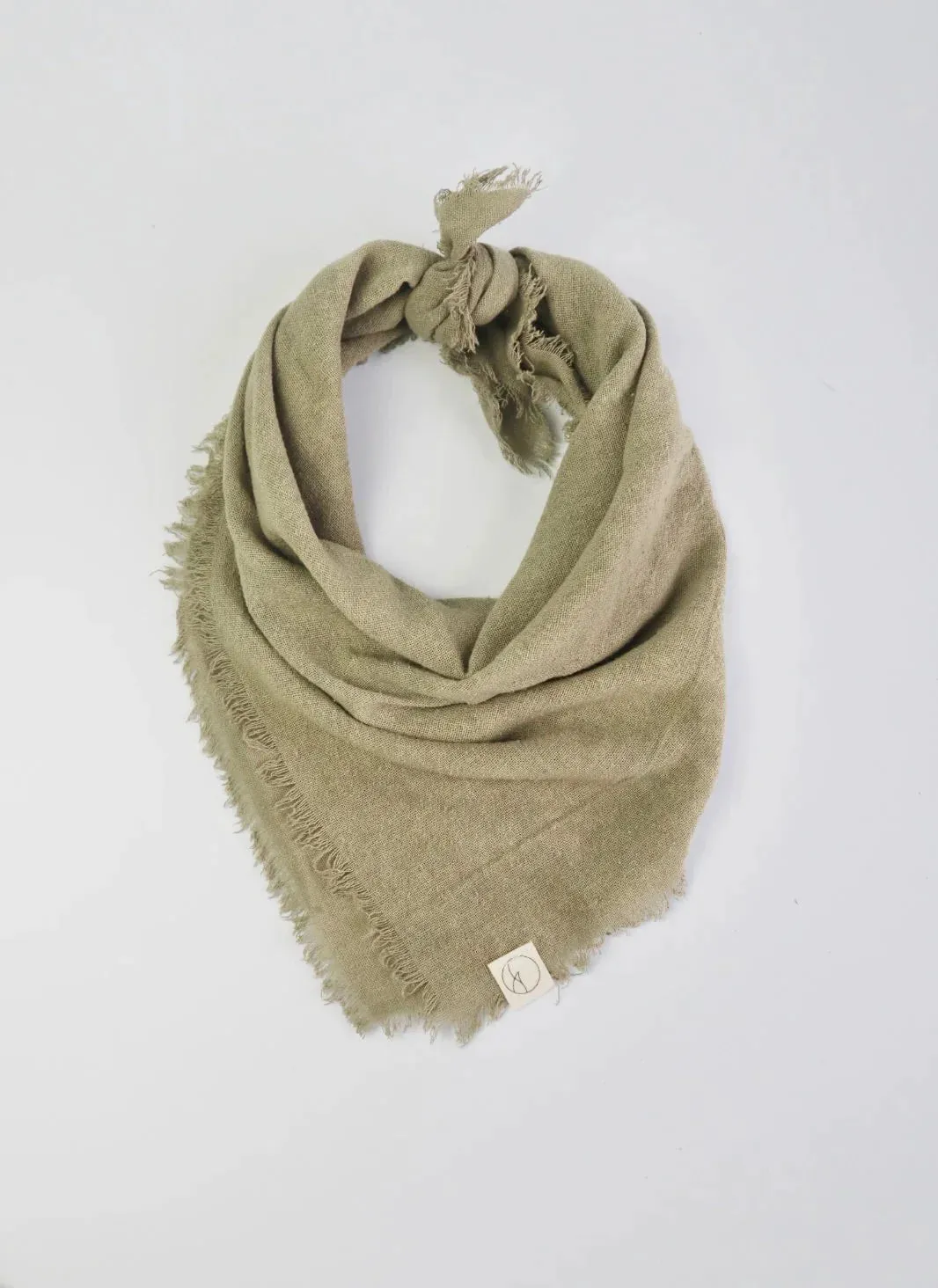 Raw Silk Bandana in Sage Grey