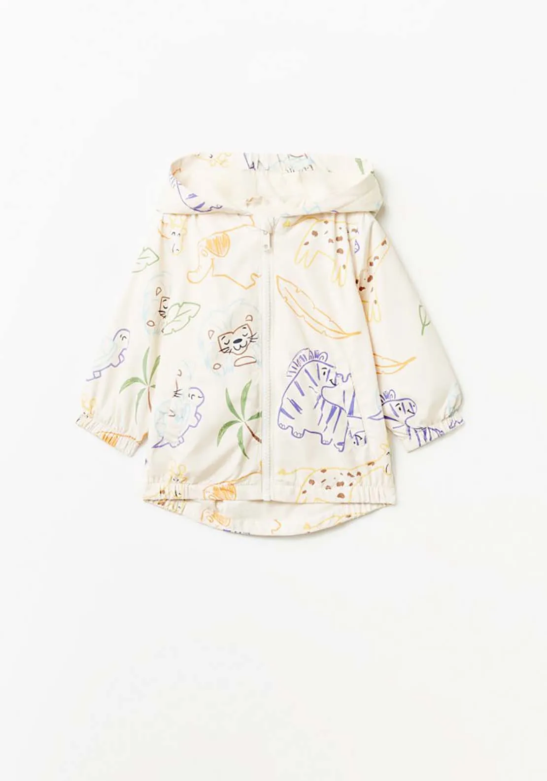 Safari Print Raincoat - Cream