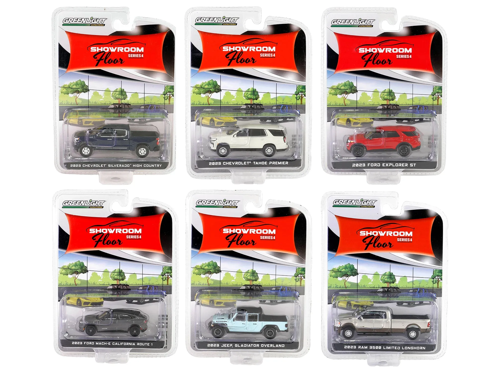 Showroom Floor Set of 6 Cars Series 4 1/64 Diecast Model Cars by Greenlight