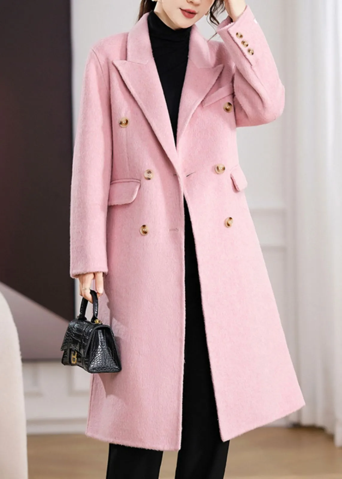 Slim Fit Double Face Wool Blend Coat