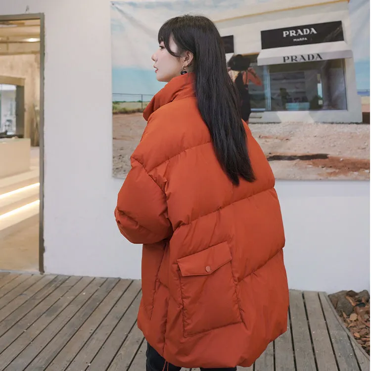 Stand Collar Quilted Puffer Jacket