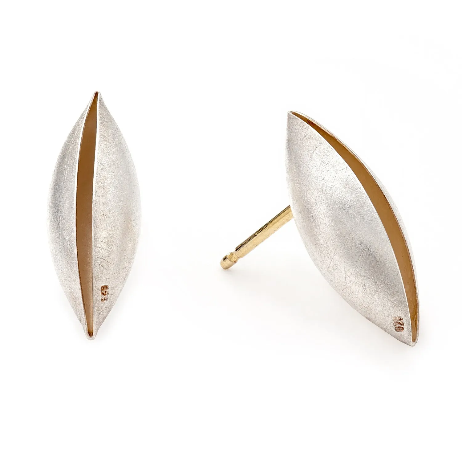 Sterling Silver Cocoon Stud Earrings~20mm