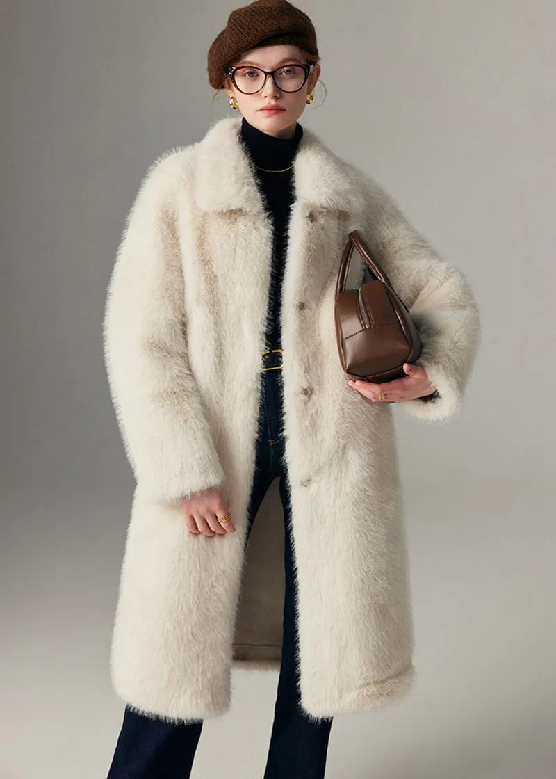 Thicken long Faux Mink fur coat