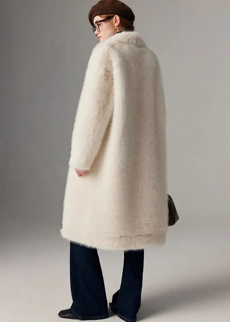 Thicken long Faux Mink fur coat