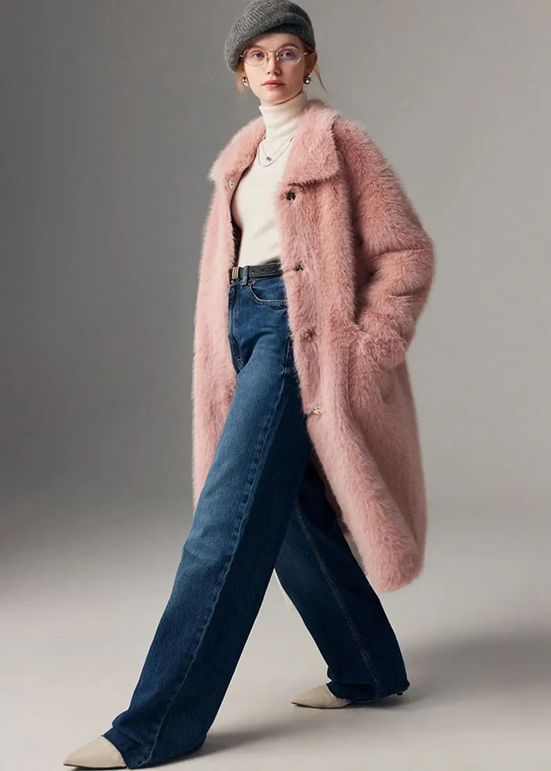 Thicken long Faux Mink fur coat