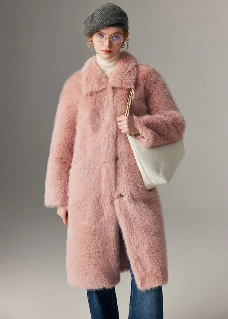 Thicken long Faux Mink fur coat