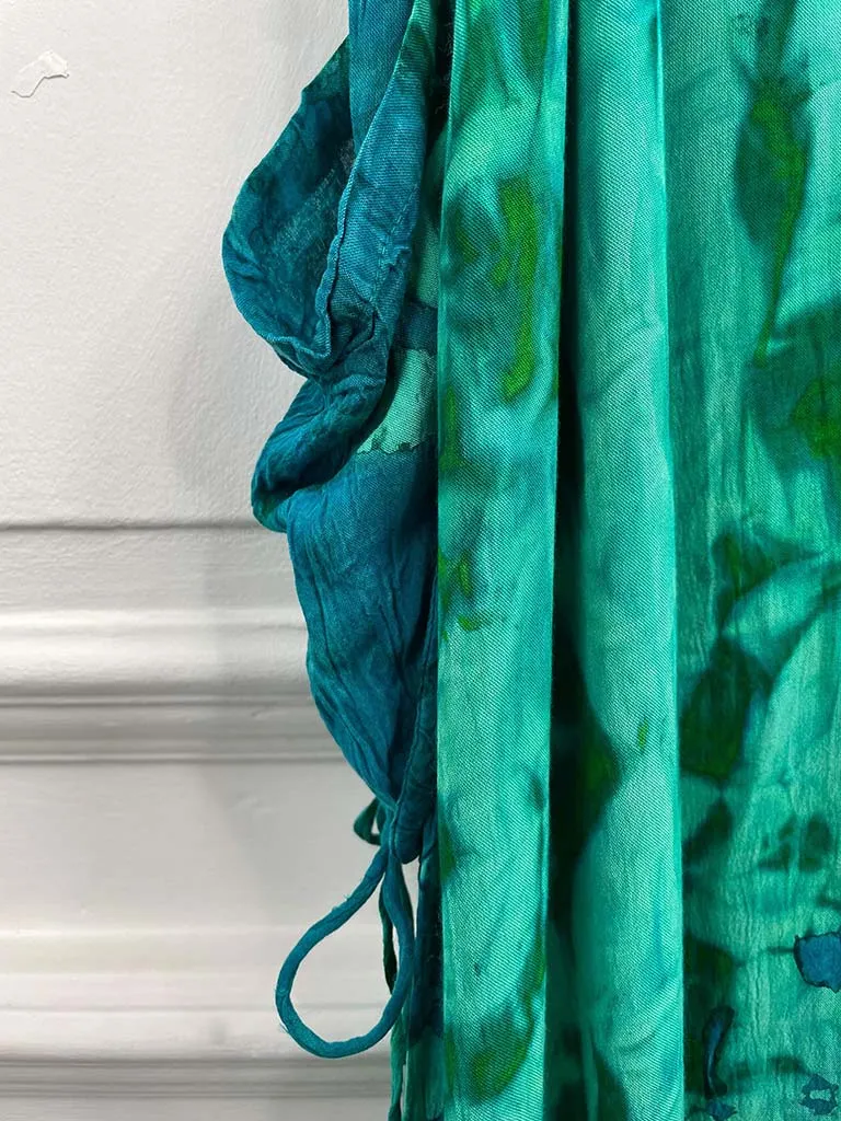 Tie Dye Pocket Cocoon Dress - Sea Green