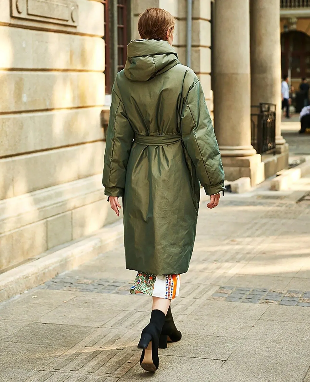 Women Long Hooded Down Coat,Hooded Long Down Coat,Green Down Puffer Coat,Warm Puffy Coat,Winter Coat Women,Oversize Down Coat,Quilted Puffer