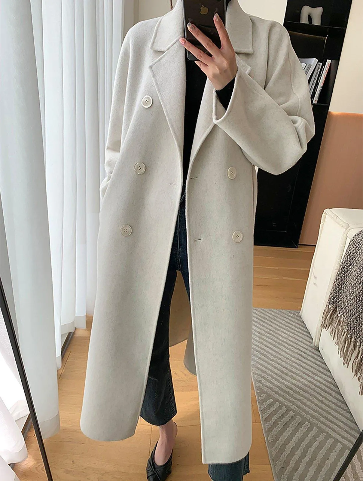 Women Wine Wool Long Coat,Double Faced Wool Overcoat,Wrap Wool Coat,Beige Long Wool Coat,Warm Winter coat,Woolen Coat Outerwear,Wedding Coat