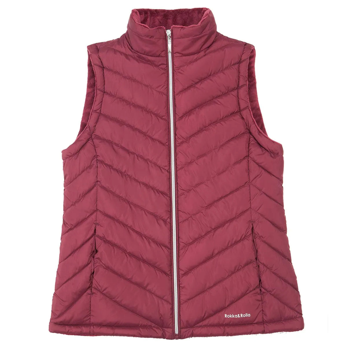 Women's Quilted Faux Fur Puffer Vest