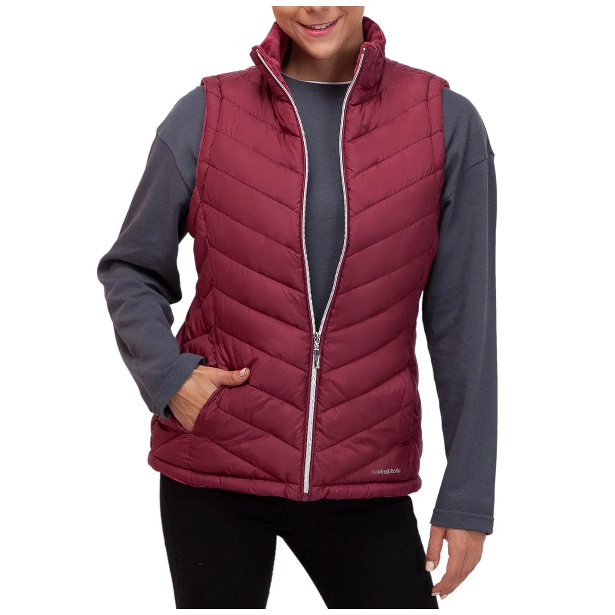 Women's Quilted Faux Fur Puffer Vest