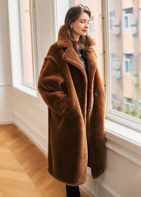 Wool Fur Two Button Teddy Coat