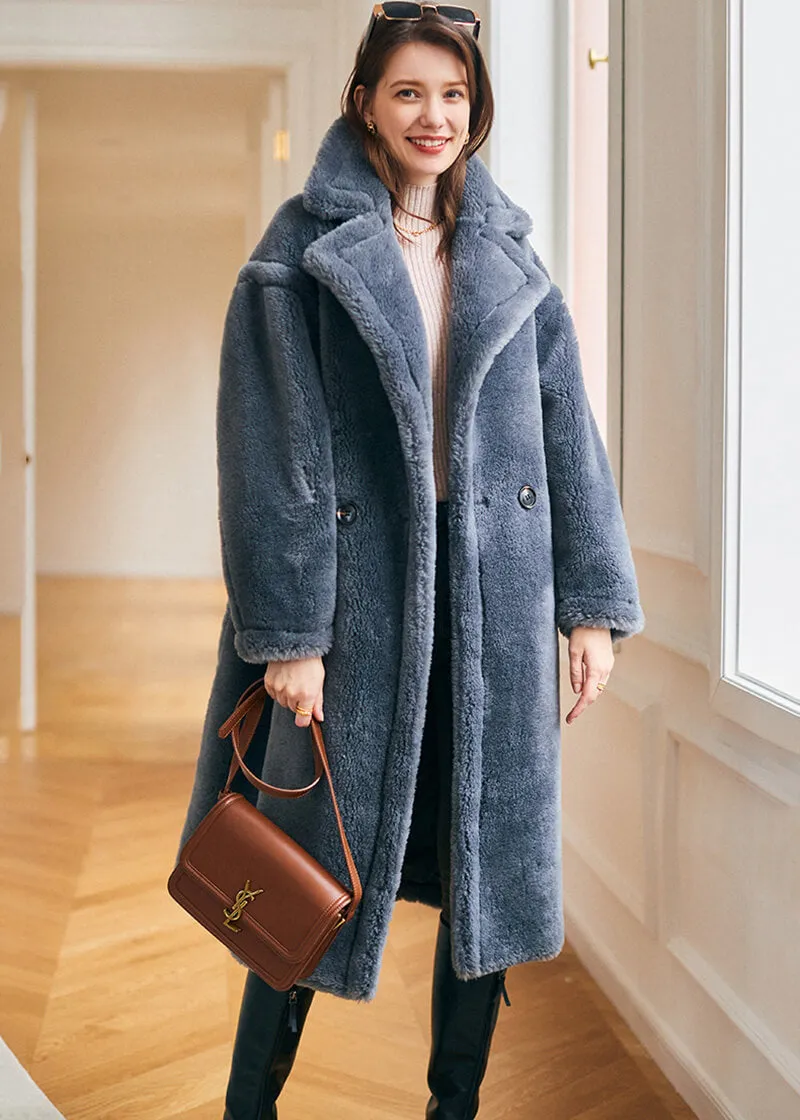 Wool Fur Two Button Teddy Coat