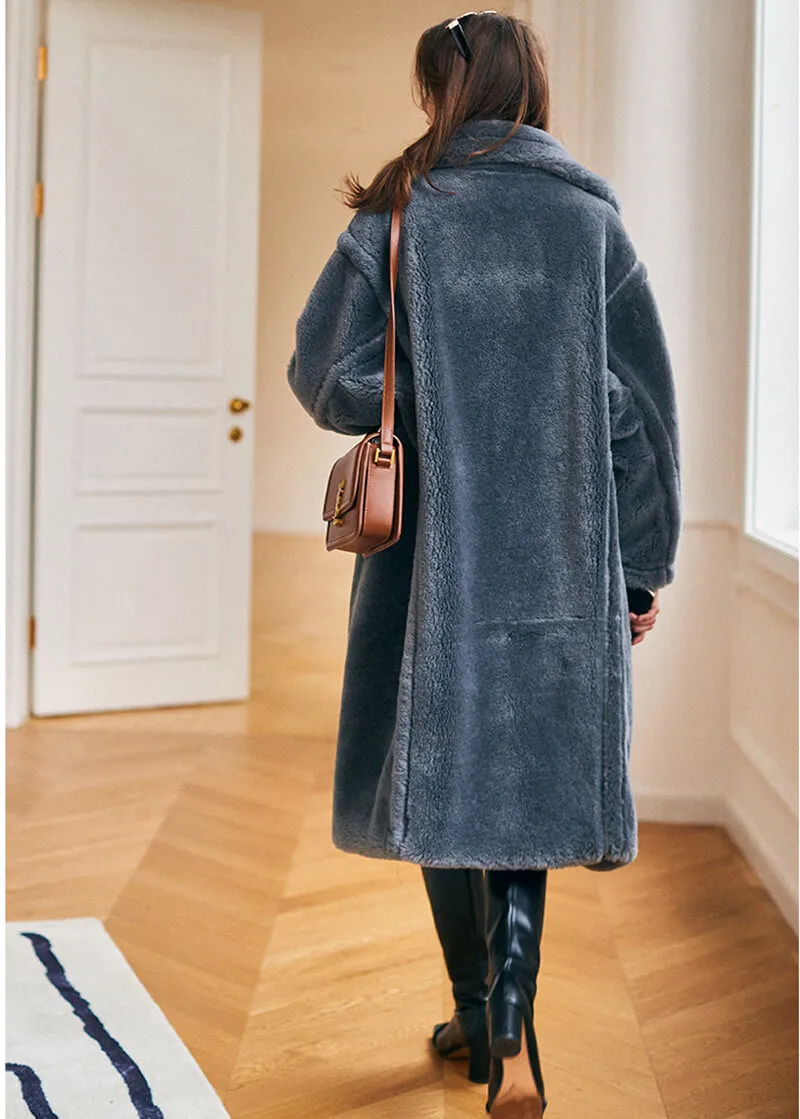 Wool Fur Two Button Teddy Coat