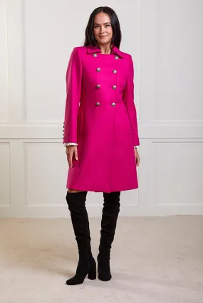 York - LIMITED EDITION Pink Wool Double Breasted Coat - 25% OFF