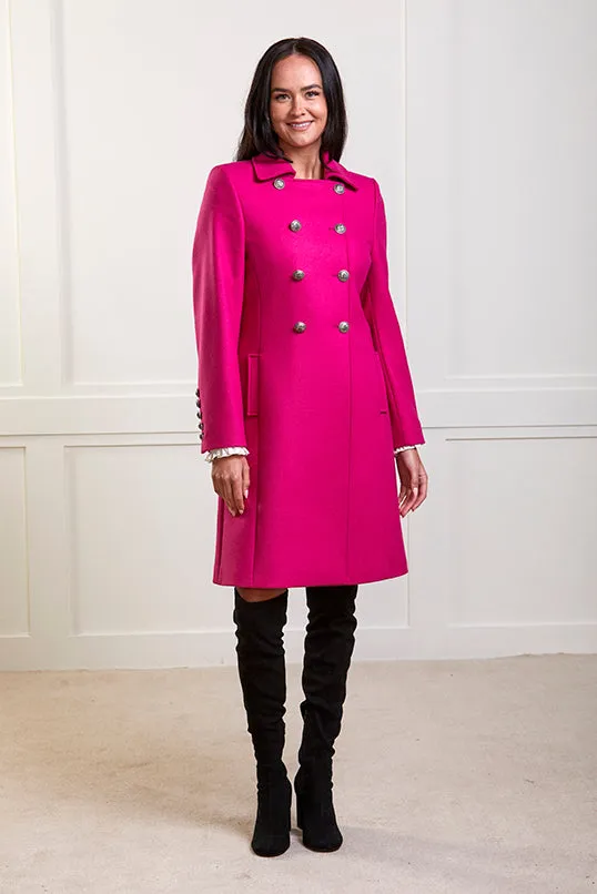 York - LIMITED EDITION Pink Wool Double Breasted Coat - 25% OFF