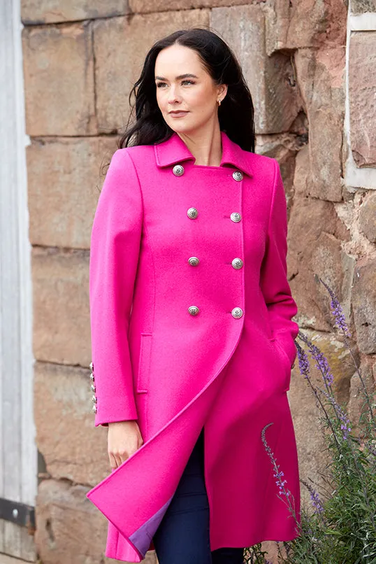 York - LIMITED EDITION Pink Wool Double Breasted Coat - 25% OFF